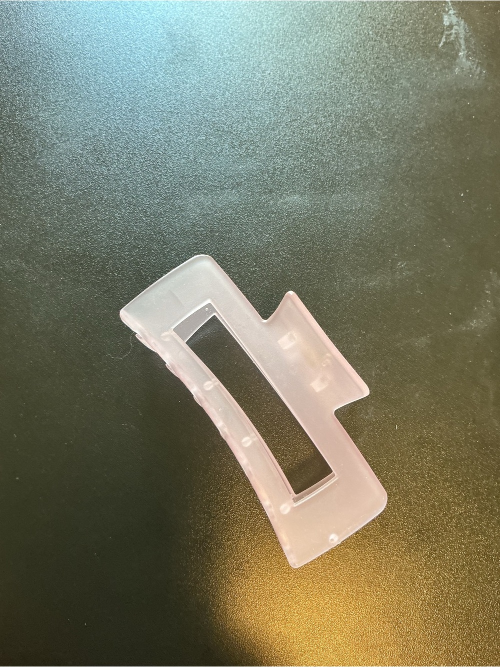 Matte Translucent Pink Rectangle Hair Claw